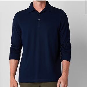 St. John's Bay Super Soft Jersey Mens Classic Fit Long Sleeve Polo Shirt